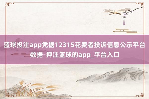 篮球投注app凭据12315花费者投诉信息公示平台数据-押注篮球的app_平台入口