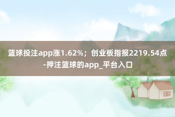 篮球投注app涨1.62%；创业板指报2219.54点-押注篮球的app_平台入口