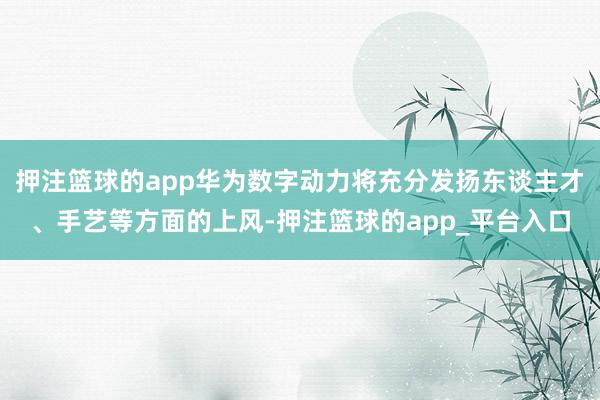 押注篮球的app华为数字动力将充分发扬东谈主才、手艺等方面的上风-押注篮球的app_平台入口
