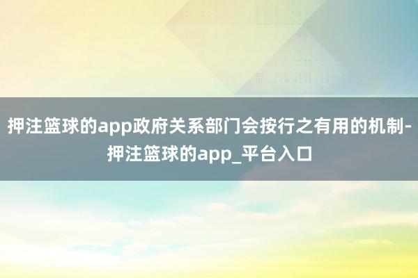 押注篮球的app政府关系部门会按行之有用的机制-押注篮球的app_平台入口