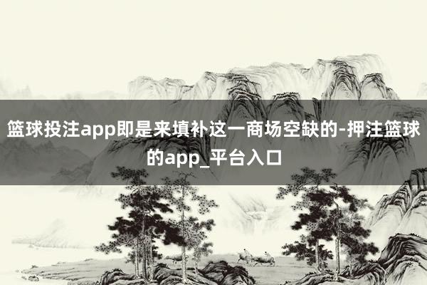 篮球投注app即是来填补这一商场空缺的-押注篮球的app_平台入口