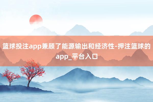 篮球投注app兼顾了能源输出和经济性-押注篮球的app_平台入口