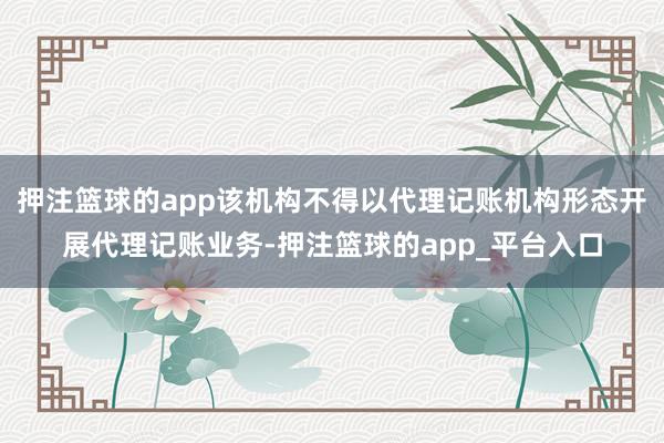 押注篮球的app该机构不得以代理记账机构形态开展代理记账业务-押注篮球的app_平台入口