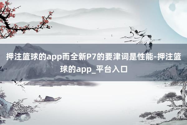 押注篮球的app而全新P7的要津词是性能-押注篮球的app_平台入口