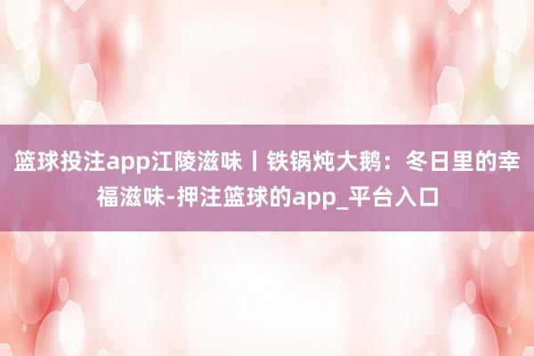 篮球投注app江陵滋味丨铁锅炖大鹅：冬日里的幸福滋味-押注篮球的app_平台入口