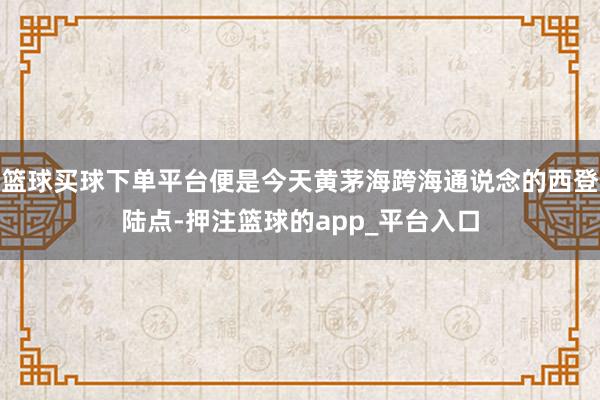 篮球买球下单平台便是今天黄茅海跨海通说念的西登陆点-押注篮球的app_平台入口