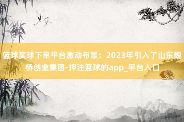 篮球买球下单平台激动布景：2023年引入了山东魏桥创业集团-押注篮球的app_平台入口