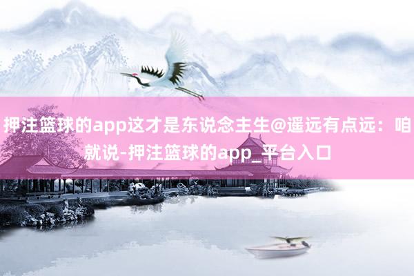 押注篮球的app这才是东说念主生@遥远有点远：咱就说-押注篮球的app_平台入口