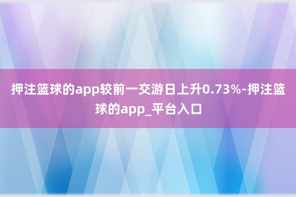 押注篮球的app较前一交游日上升0.73%-押注篮球的app_平台入口