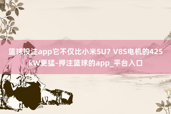 篮球投注app它不仅比小米SU7 V8S电机的425kW更猛-押注篮球的app_平台入口