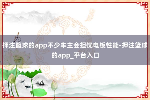 押注篮球的app不少车主会担忧电板性能-押注篮球的app_平台入口