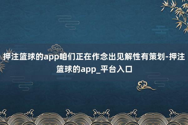 押注篮球的app咱们正在作念出见解性有策划-押注篮球的app_平台入口