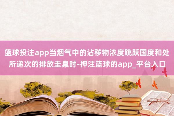 篮球投注app当烟气中的沾秽物浓度跳跃国度和处所递次的排放圭臬时-押注篮球的app_平台入口