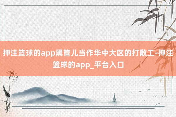 押注篮球的app黑管儿当作华中大区的打散工-押注篮球的app_平台入口