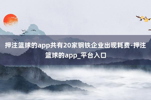押注篮球的app共有20家钢铁企业出现耗费-押注篮球的app_平台入口