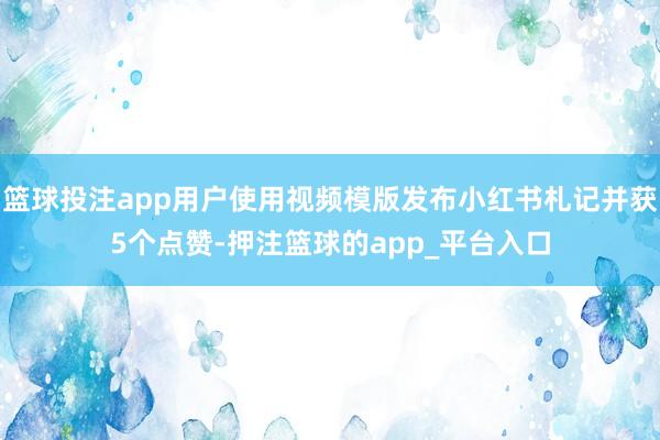 篮球投注app用户使用视频模版发布小红书札记并获5个点赞-押注篮球的app_平台入口