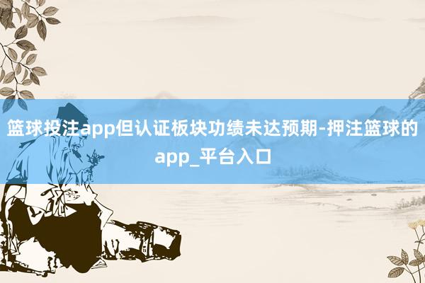 篮球投注app但认证板块功绩未达预期-押注篮球的app_平台入口