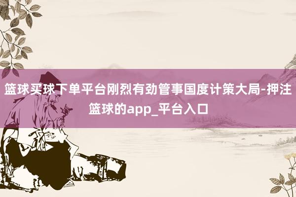 篮球买球下单平台刚烈有劲管事国度计策大局-押注篮球的app_平台入口