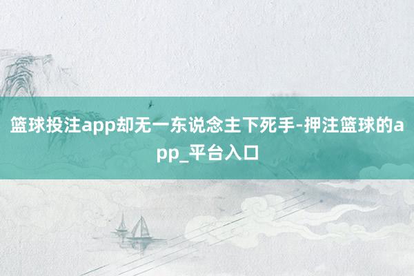 篮球投注app却无一东说念主下死手-押注篮球的app_平台入口