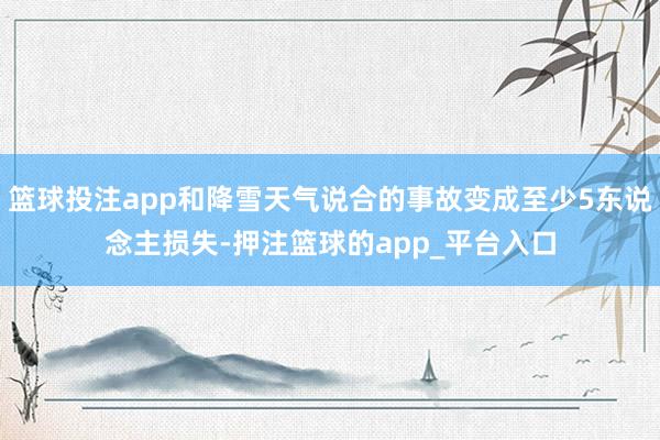 篮球投注app和降雪天气说合的事故变成至少5东说念主损失-押注篮球的app_平台入口