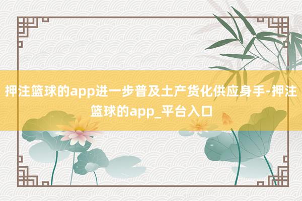 押注篮球的app进一步普及土产货化供应身手-押注篮球的app_平台入口