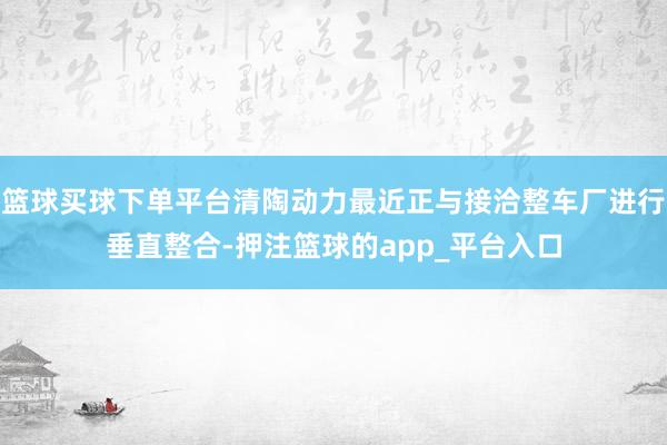 篮球买球下单平台清陶动力最近正与接洽整车厂进行垂直整合-押注篮球的app_平台入口