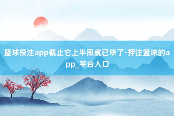 篮球投注app截止它上半段就已毕了-押注篮球的app_平台入口