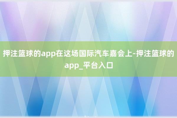 押注篮球的app在这场国际汽车嘉会上-押注篮球的app_平台入口