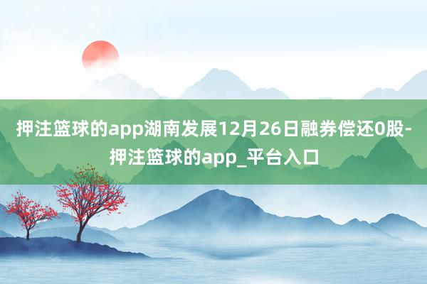 押注篮球的app湖南发展12月26日融券偿还0股-押注篮球的app_平台入口