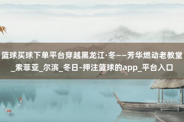 篮球买球下单平台穿越黑龙江·冬——芳华燃动老教堂_索菲亚_尔滨_冬日-押注篮球的app_平台入口