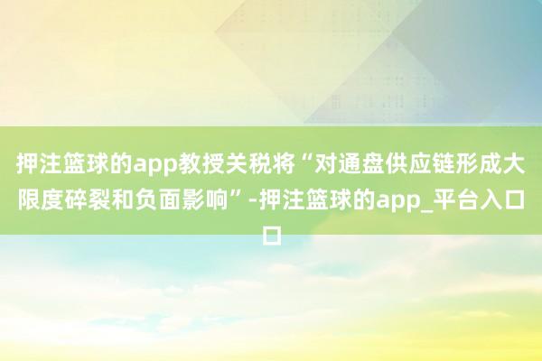 押注篮球的app教授关税将“对通盘供应链形成大限度碎裂和负面影响”-押注篮球的app_平台入口