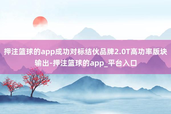 押注篮球的app成功对标结伙品牌2.0T高功率版块输出-押注篮球的app_平台入口