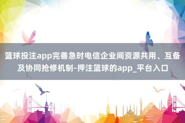 篮球投注app完善急时电信企业间资源共用、互备及协同抢修机制-押注篮球的app_平台入口
