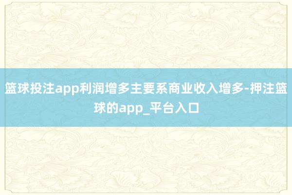篮球投注app利润增多主要系商业收入增多-押注篮球的app_平台入口