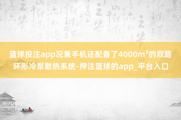 篮球投注app况兼手机还配备了4000m³的双路环形冷泵散热系统-押注篮球的app_平台入口