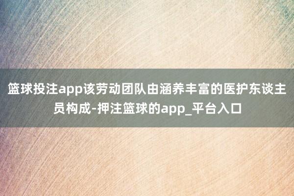 篮球投注app该劳动团队由涵养丰富的医护东谈主员构成-押注篮球的app_平台入口
