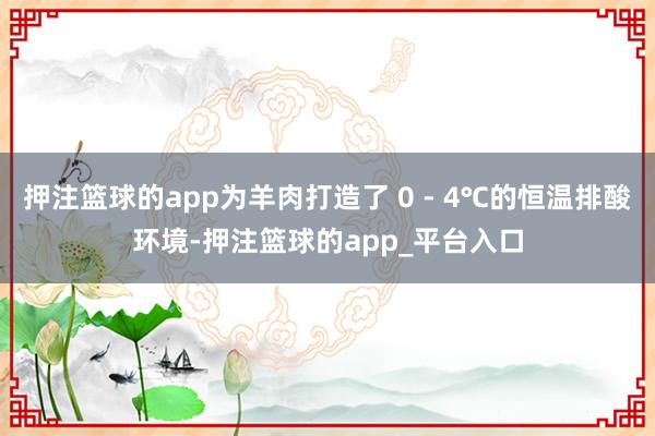 押注篮球的app为羊肉打造了 0 - 4℃的恒温排酸环境-押注篮球的app_平台入口
