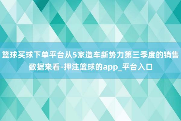 篮球买球下单平台从5家造车新势力第三季度的销售数据来看-押注篮球的app_平台入口