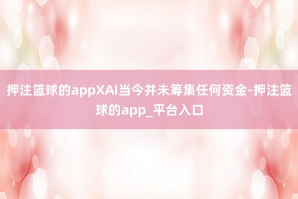 押注篮球的appXAI当今并未筹集任何资金-押注篮球的app_平台入口