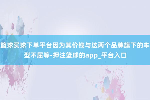 篮球买球下单平台因为其价钱与这两个品牌旗下的车型不屈等-押注篮球的app_平台入口