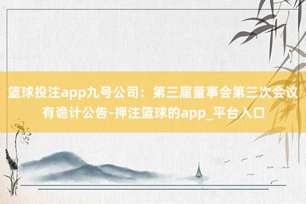篮球投注app九号公司：第三届董事会第三次会议有诡计公告-押注篮球的app_平台入口
