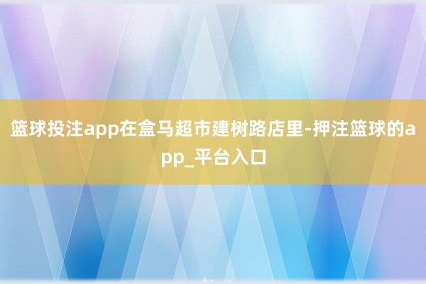 篮球投注app在盒马超市建树路店里-押注篮球的app_平台入口