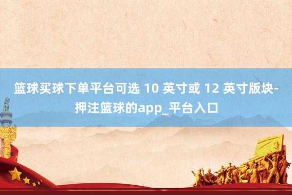 篮球买球下单平台可选 10 英寸或 12 英寸版块-押注篮球的app_平台入口