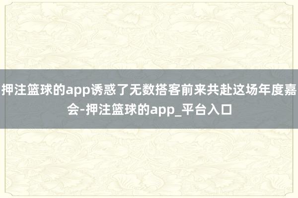 押注篮球的app诱惑了无数搭客前来共赴这场年度嘉会-押注篮球的app_平台入口