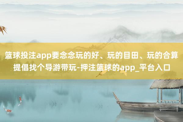 篮球投注app要念念玩的好、玩的目田、玩的合算提倡找个导游带玩-押注篮球的app_平台入口