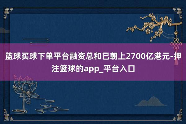 篮球买球下单平台融资总和已朝上2700亿港元-押注篮球的app_平台入口