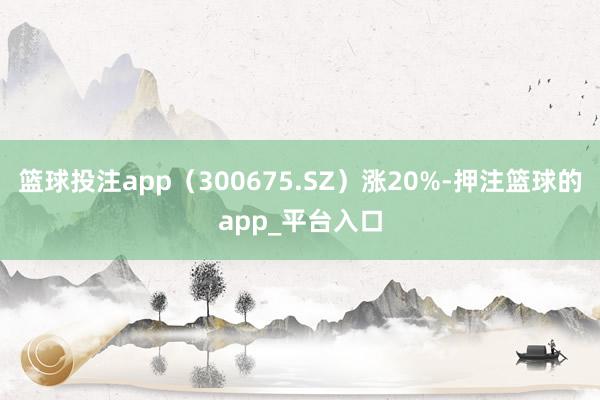 篮球投注app(300675.SZ)涨20%-押注篮球的app_平台入口