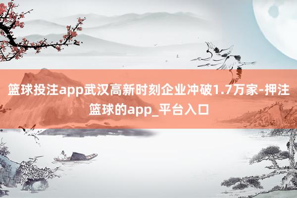 篮球投注app武汉高新时刻企业冲破1.7万家-押注篮球的app_平台入口