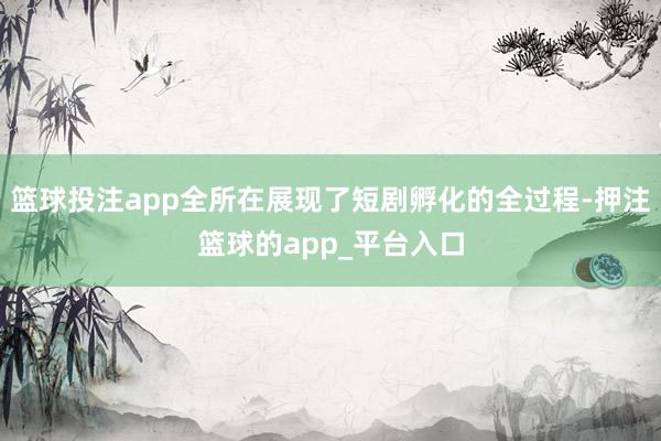 篮球投注app全所在展现了短剧孵化的全过程-押注篮球的app_平台入口