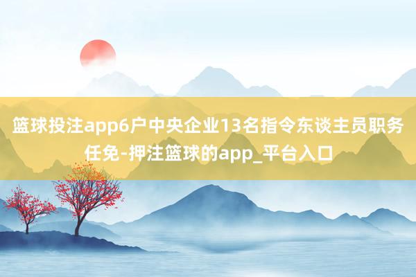 篮球投注app6户中央企业13名指令东谈主员职务任免-押注篮球的app_平台入口